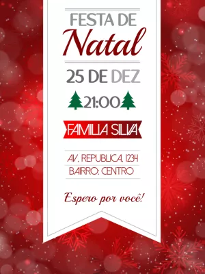 Convite de Natal Vermelho Elegante para Editar Online