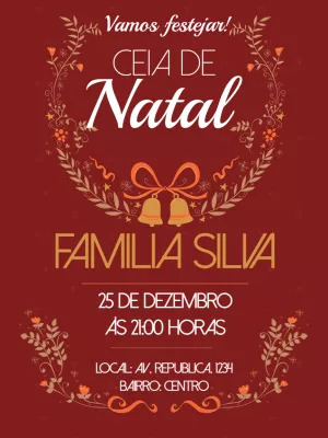 Convite Ceia de Natal Clássico para Editar Online