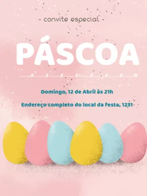 Convite de Páscoa Delicado com Ovos Coloridos para Editar