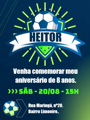 Soccer Birthday Invitation – Static – Bella Liz Convites