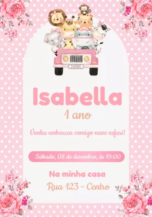 Safari Birthday Invitation – Static – Convites e Artes Digitais