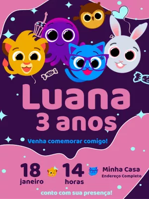 Invitación de cumpleaños Bolofofos – Estático – Jonathan Fiuza