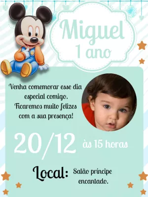Mickey Mouse Birthday Invitation – Static – Gley Leobas