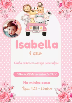 Safari Birthday Invitation – Static – Convites e Artes Digitais
