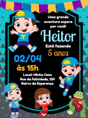 Convite de Aniversário Luccas Neto Editável Online para Imprimir