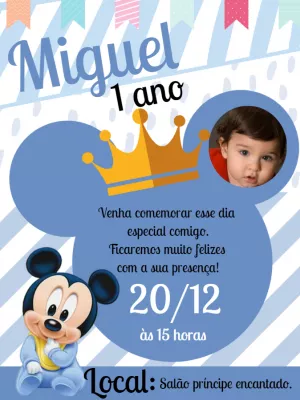 Mickey Mouse Birthday Invitation – Static – Gley Leobas