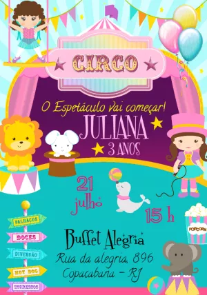 Circus Birthday Invitation – Static – Felicity Artes