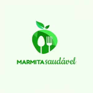Logo para Marmitaria Saudável com Ícones para Editar Online