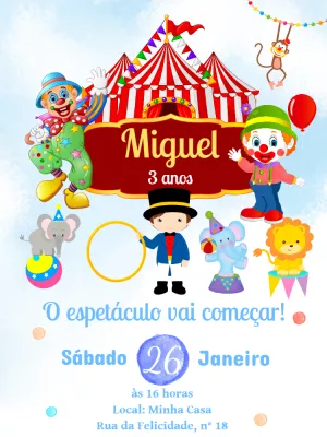 Invitation d'anniversaire Cirque – Statique – Pedro Henrique