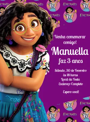 Convite de Aniversário Encanto Mirabel para Editar Online