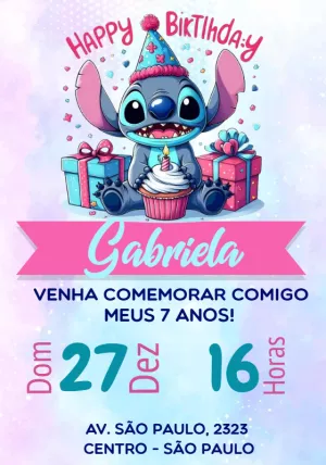 Invitación de cumpleaños Stitch – Estático – Mayara Nascimento Sacaldassy