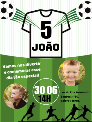 Soccer Birthday Invitation – Static – Gley Leobas