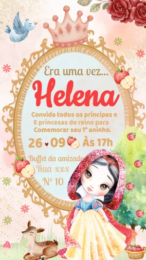 白雪公主生日邀请函 – 静态 – Thainá Nicolau 