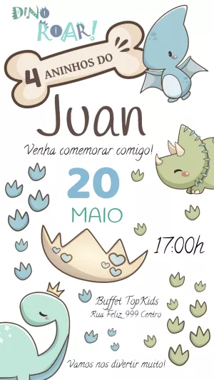 Invitación de cumpleaños Dinosaurio – Estático – Felicity Artes