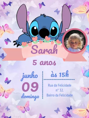 Invitación de cumpleaños Stitch – Estático – Pedro Henrique