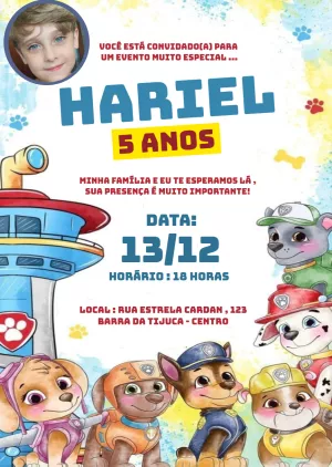 Invito di compleanno Paw Patrol – Statico – PrestigioMkt