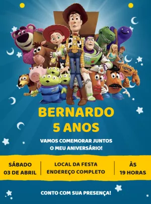 Invitation d'anniversaire Toy Story – Statique – Renata Designer