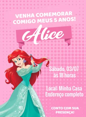Invitación de cumpleaños Princesas – Estático – Decore Arte