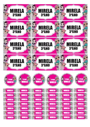 Etiquetas Escolares LOL Surprise para Editar e Imprimir