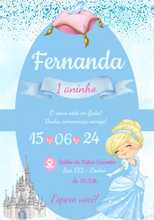 Invitación de cumpleaños Princesas – Estático – Convites e Artes Digitais