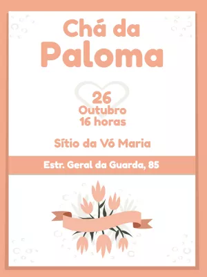 Convite Chá de Panela Floral Delicado para Editar Online
