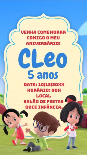Convite Aniversário Cleo e Cuquin para Editar Online