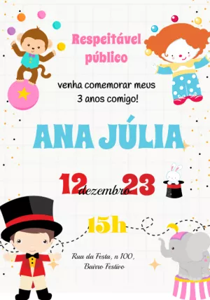 Circus Birthday Invitation – Static – Beatriz Lopes dos Anjos