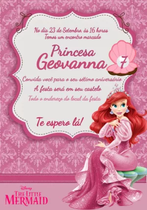 Invitación de cumpleaños Princesas – Estático – Mais Gráfica