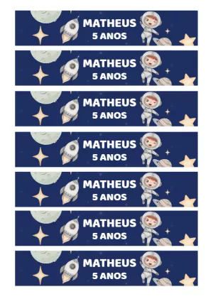 Rótulo de Festa Astronauta para Garrafa Editável Online