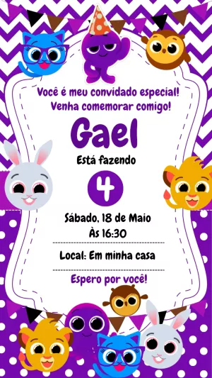 Invitación de cumpleaños Bolofofos – Estático – Laiane