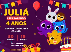 Convite de Aniversário Bolofofos com Personagens para Editar