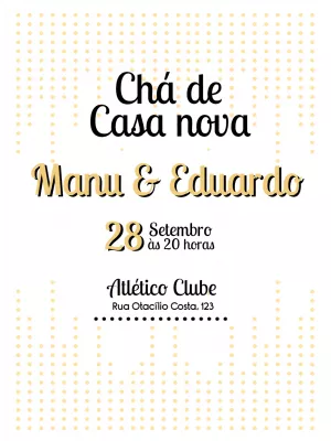 Convite de Chá de Casa Nova Moderno para Editar Online