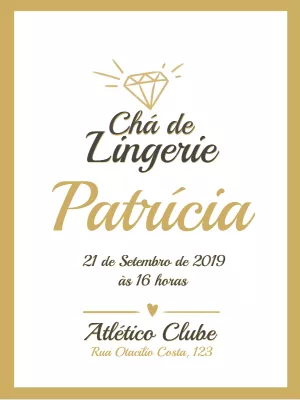 Convite Chá de Lingerie Elegante para Editar Online