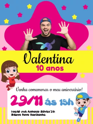 Convite de Aniversário Luccas Neto Editável Online