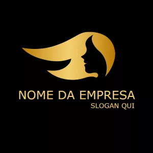 Logo Editável para Salão de Beleza com Silhueta Dourada