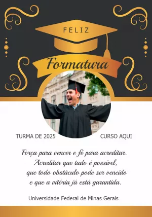 Cartão de Formatura com Foto para Editar Online