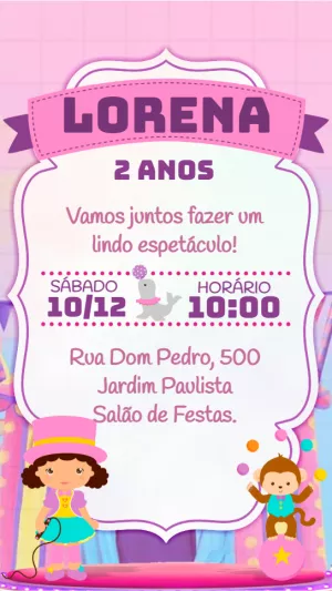 Invito di compleanno Circo – Statico – Idesign Personalizados