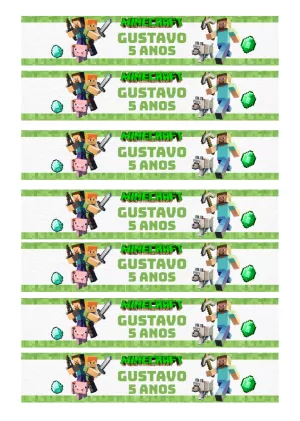 Rótulo de Garrafa Minecraft com Personagens para Editar Online