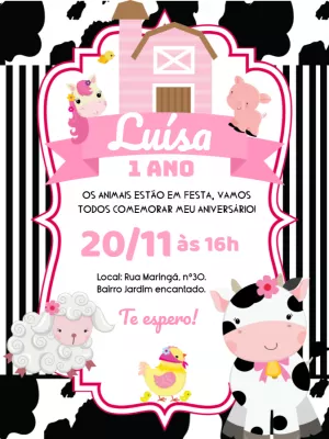 动物生日邀请函 – 静态 – Gley Leobas