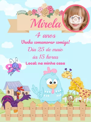 Galinha Pintadinha Birthday Invitation – Static – Pedro Henrique