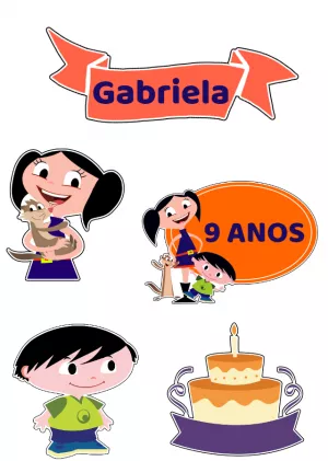 Topo de Bolo Show da Luna Editável para Aniversário com Nome