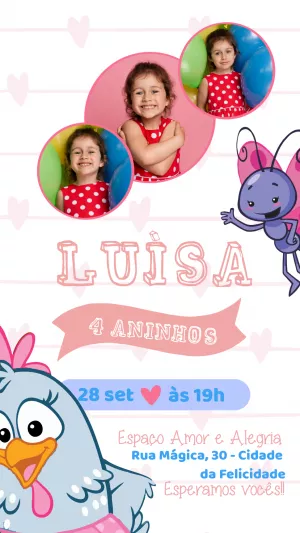 Galinha Pintadinha Birthday Invitation – Static – Maria Eduarda da Silva