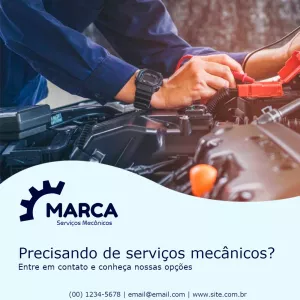Post para Oficina Mecânica: Arte Editável para Divulgar