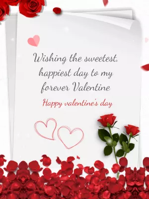 Editable Valentine's Day Card with Red Roses to Customize
