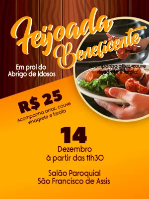 Convite para Feijoada: Crie seu Modelo Editável Online
