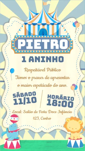 Circus Birthday Invitation – Static – Idesign Personalizados