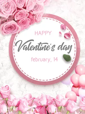 Editable Valentine's Day Post with Roses to Customize