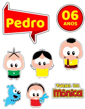 Topo de Bolo Turma da Mônica para Aniversário para Editar