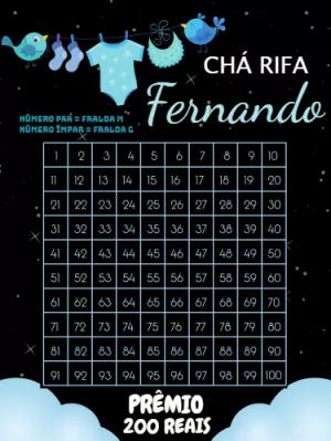 Rifa Chá de Bebê Menino Varal de Roupas para Editar Online