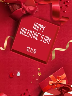Happy Valentine's Day Post with Gifts to Edit Online